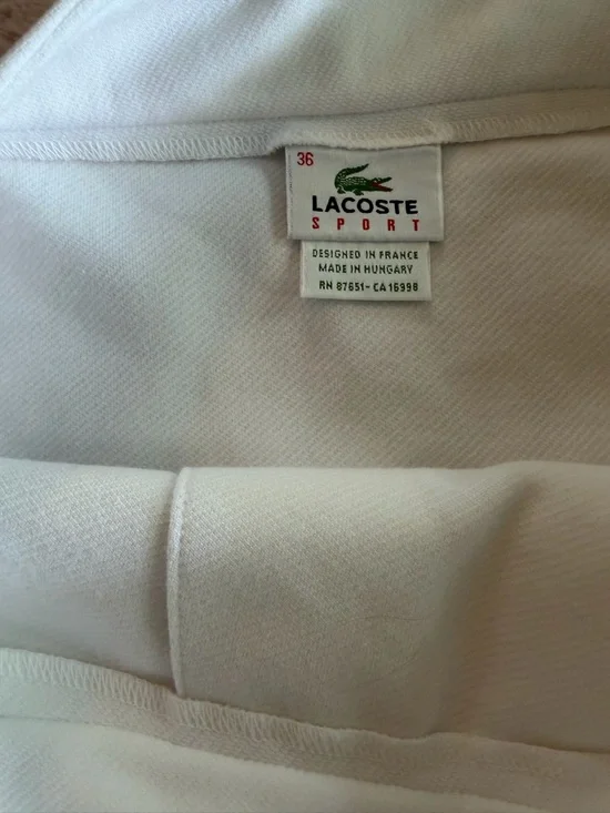 Lacoste Vintage White Pleated Tennis Skirt with orange trim - Picture 3 of 4